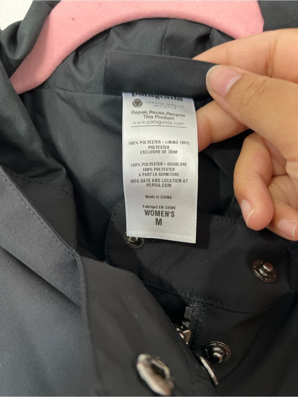 Patagonia Black Hooded Belted Trench Coat - Picture 4 of 9